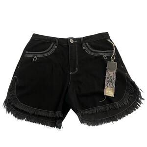 NWT Double D Ranch Black Shorts Western Boho Size 6‎